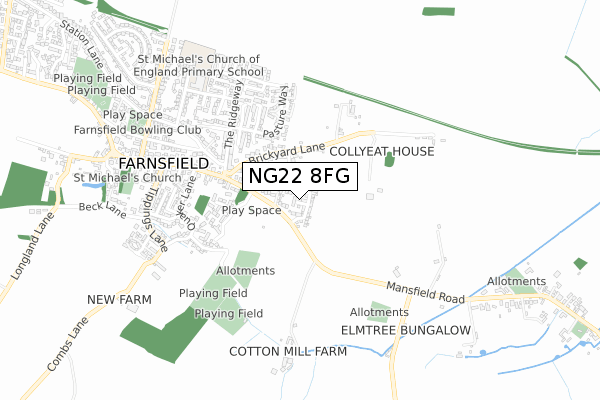 NG22 8FG map - small scale - OS Open Zoomstack (Ordnance Survey)