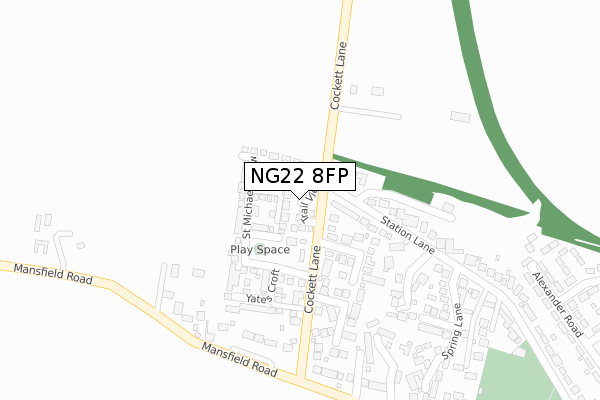 NG22 8FP map - large scale - OS Open Zoomstack (Ordnance Survey)