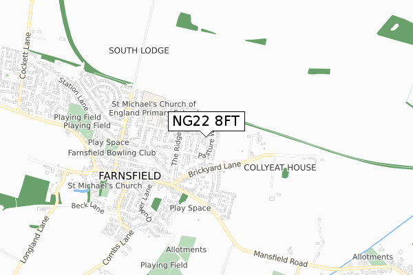 NG22 8FT map - small scale - OS Open Zoomstack (Ordnance Survey) NG22 8FT map - small scale - OS Open Zoomstack (Ordnance Survey)