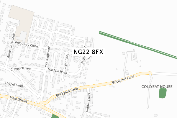 NG22 8FX map - large scale - OS Open Zoomstack (Ordnance Survey)