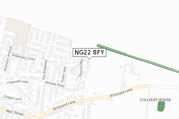 NG22 8FY map - large scale - OS Open Zoomstack (Ordnance Survey)