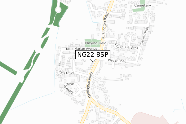 NG22 8SP map - large scale - OS Open Zoomstack (Ordnance Survey)