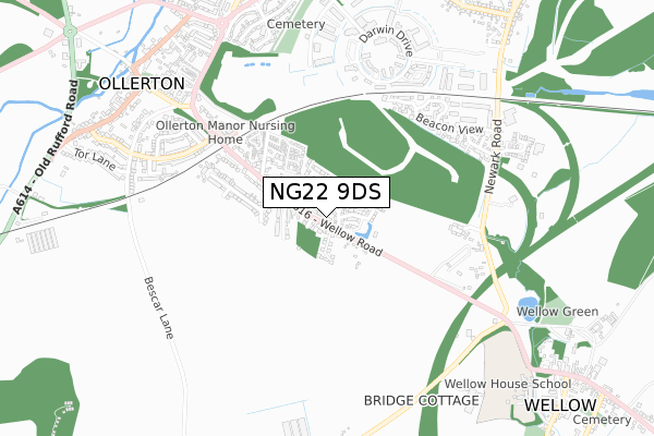 NG22 9DS map - small scale - OS Open Zoomstack (Ordnance Survey) NG22 9DS map - small scale - OS Open Zoomstack (Ordnance Survey)