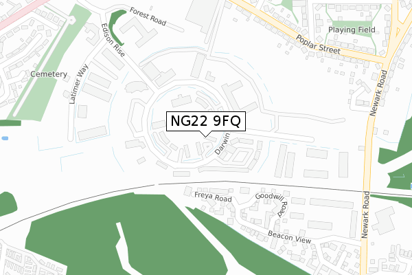 NG22 9FQ map - large scale - OS Open Zoomstack (Ordnance Survey) NG22 9FQ map - large scale - OS Open Zoomstack (Ordnance Survey)