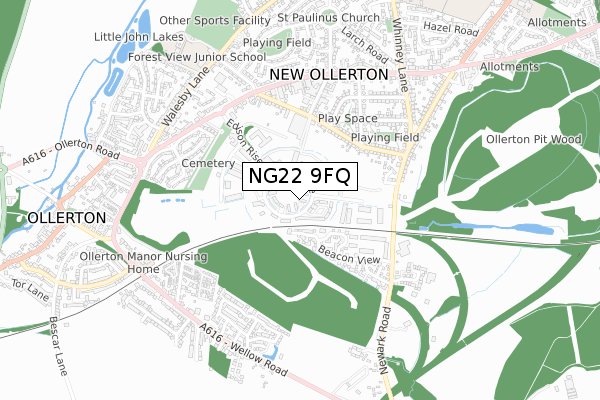 NG22 9FQ map - small scale - OS Open Zoomstack (Ordnance Survey) NG22 9FQ map - small scale - OS Open Zoomstack (Ordnance Survey)