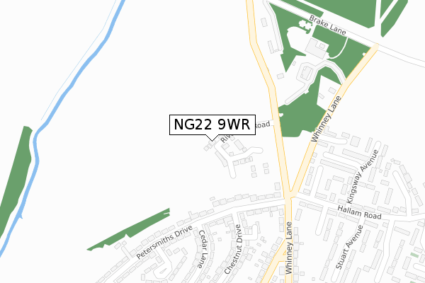 NG22 9WR map - large scale - OS Open Zoomstack (Ordnance Survey)