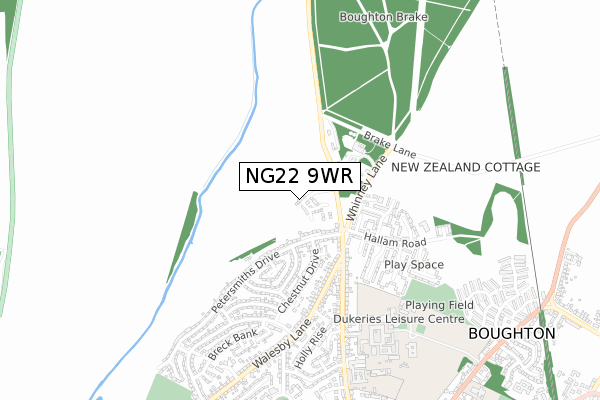 NG22 9WR map - small scale - OS Open Zoomstack (Ordnance Survey)