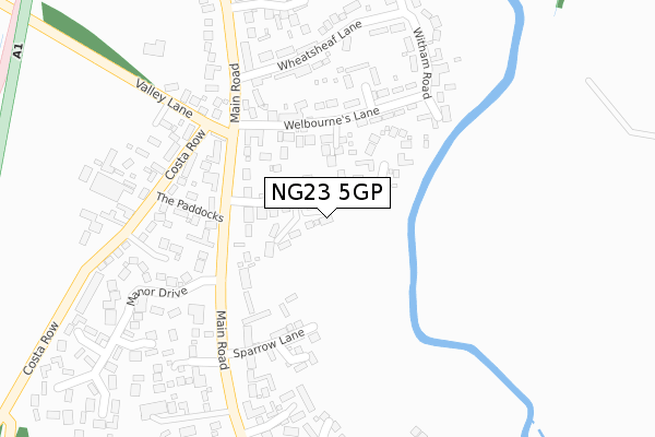 NG23 5GP map - large scale - OS Open Zoomstack (Ordnance Survey)