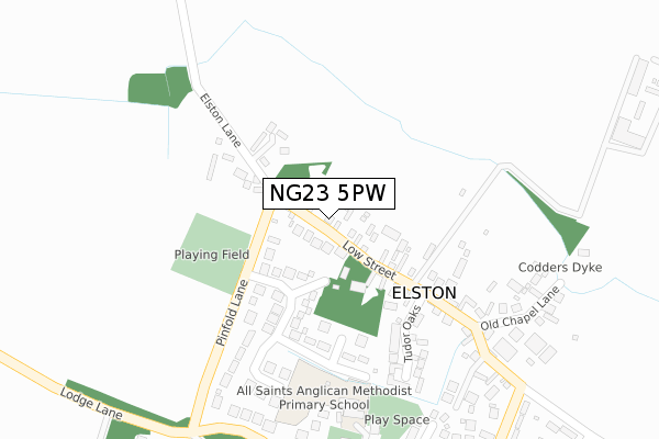 NG23 5PW map - large scale - OS Open Zoomstack (Ordnance Survey) NG23 5PW map - large scale - OS Open Zoomstack (Ordnance Survey)