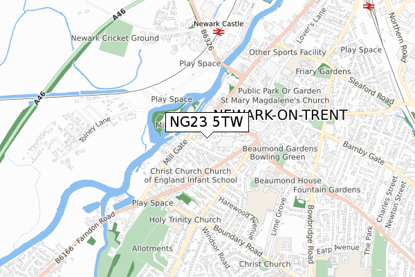 NG23 5TW map - small scale - OS Open Zoomstack (Ordnance Survey) NG23 5TW map - small scale - OS Open Zoomstack (Ordnance Survey)