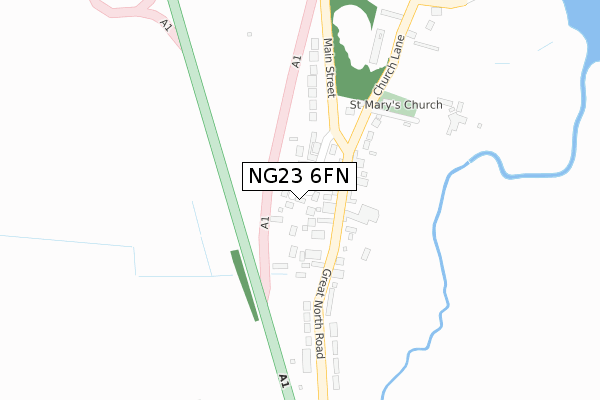 NG23 6FN map - large scale - OS Open Zoomstack (Ordnance Survey)