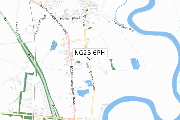 NG23 6PH map - small scale - OS Open Zoomstack (Ordnance Survey)
