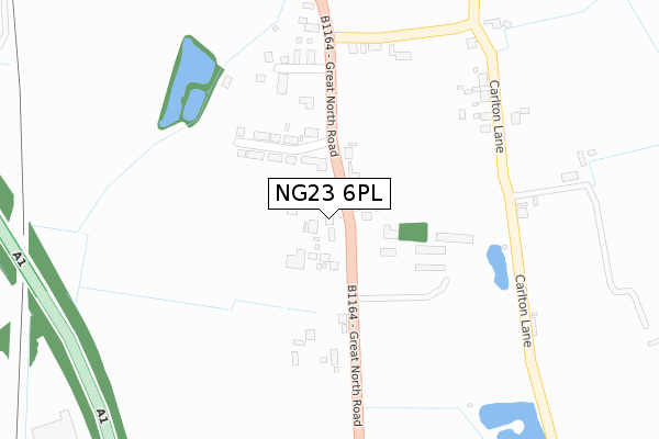 NG23 6PL map - large scale - OS Open Zoomstack (Ordnance Survey)