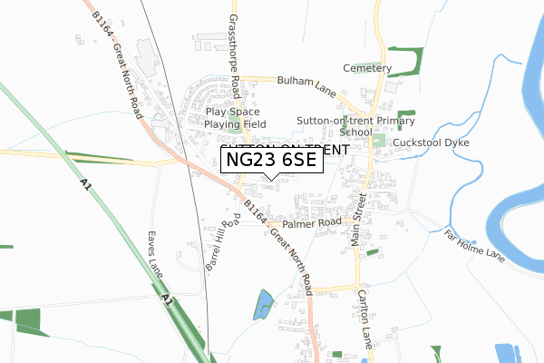 NG23 6SE map - small scale - OS Open Zoomstack (Ordnance Survey)