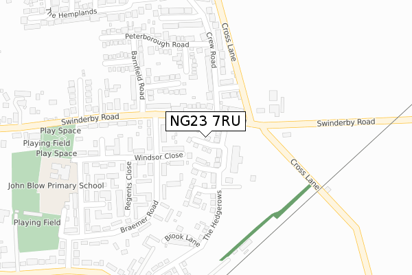 NG23 7RU map - large scale - OS Open Zoomstack (Ordnance Survey) NG23 7RU map - large scale - OS Open Zoomstack (Ordnance Survey)