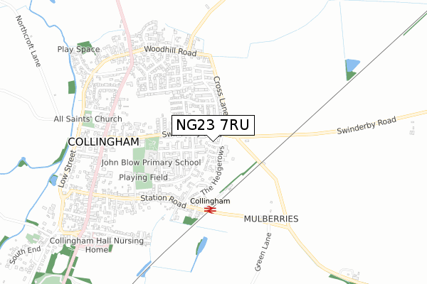NG23 7RU map - small scale - OS Open Zoomstack (Ordnance Survey) NG23 7RU map - small scale - OS Open Zoomstack (Ordnance Survey)
