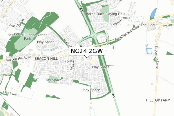 NG24 2GW map - small scale - OS Open Zoomstack (Ordnance Survey) NG24 2GW map - small scale - OS Open Zoomstack (Ordnance Survey)