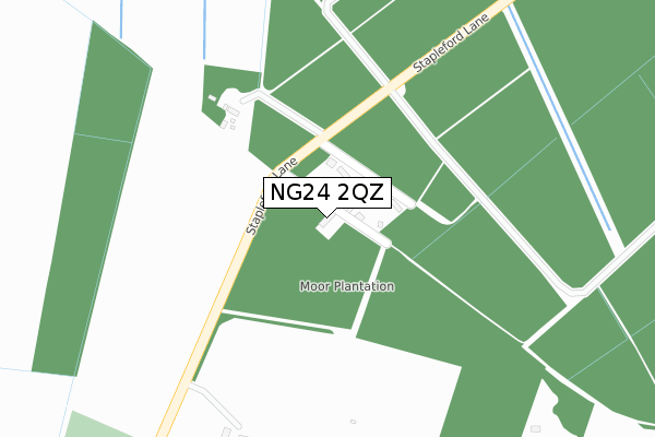 NG24 2QZ map - large scale - OS Open Zoomstack (Ordnance Survey)