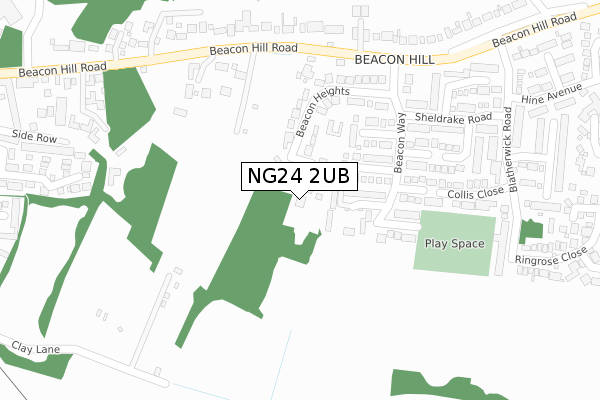 NG24 2UB map - large scale - OS Open Zoomstack (Ordnance Survey)
