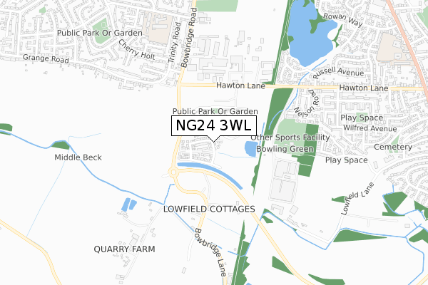 NG24 3WL map - small scale - OS Open Zoomstack (Ordnance Survey) NG24 3WL map - small scale - OS Open Zoomstack (Ordnance Survey)