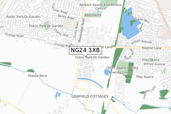NG24 3XB map - small scale - OS Open Zoomstack (Ordnance Survey) NG24 3XB map - small scale - OS Open Zoomstack (Ordnance Survey)