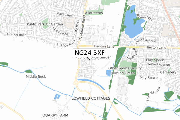 NG24 3XF map - small scale - OS Open Zoomstack (Ordnance Survey) NG24 3XF map - small scale - OS Open Zoomstack (Ordnance Survey)
