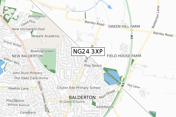 NG24 3XP map - small scale - OS Open Zoomstack (Ordnance Survey) NG24 3XP map - small scale - OS Open Zoomstack (Ordnance Survey)