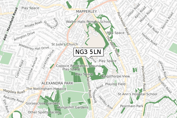 NG3 5LN map - small scale - OS Open Zoomstack (Ordnance Survey) NG3 5LN map - small scale - OS Open Zoomstack (Ordnance Survey)