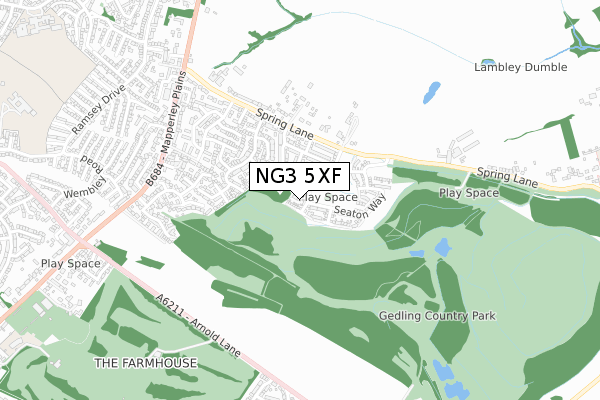 NG3 5XF map - small scale - OS Open Zoomstack (Ordnance Survey) NG3 5XF map - small scale - OS Open Zoomstack (Ordnance Survey)