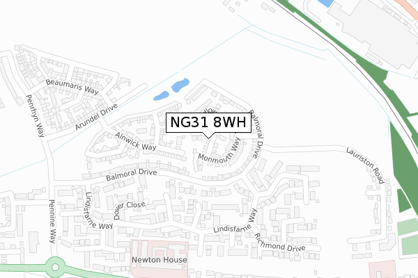 NG31 8WH map - large scale - OS Open Zoomstack (Ordnance Survey)