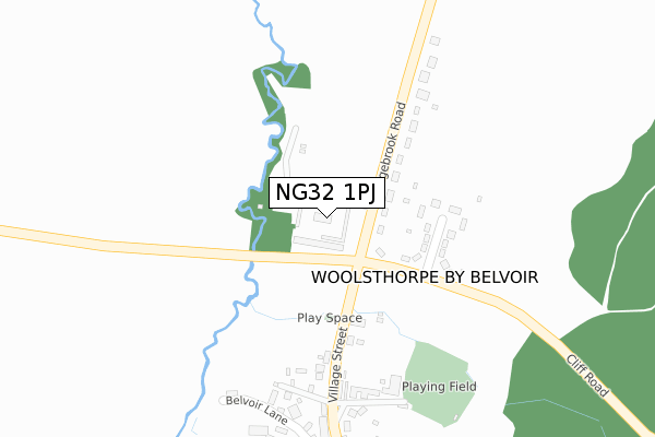NG32 1PJ map - large scale - OS Open Zoomstack (Ordnance Survey)