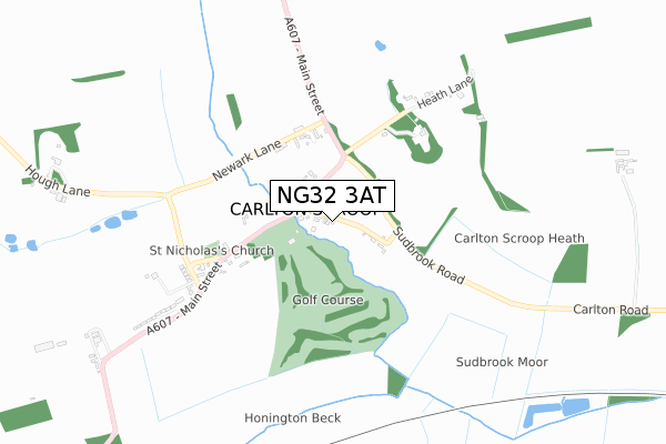 NG32 3AT map - small scale - OS Open Zoomstack (Ordnance Survey)