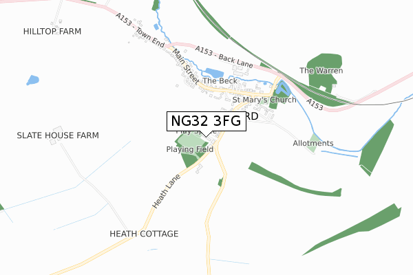NG32 3FG map - small scale - OS Open Zoomstack (Ordnance Survey) NG32 3FG map - small scale - OS Open Zoomstack (Ordnance Survey)