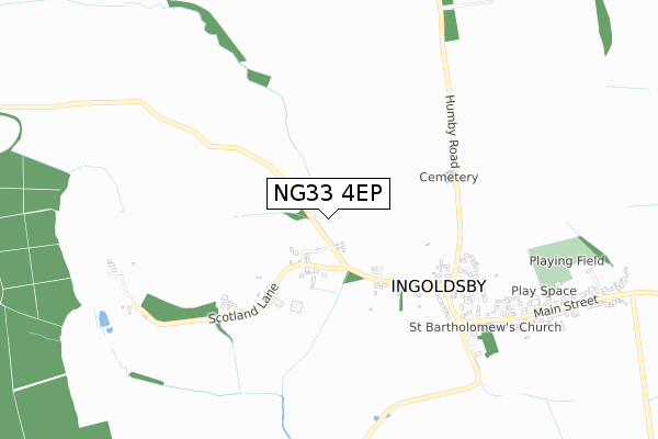NG33 4EP map - small scale - OS Open Zoomstack (Ordnance Survey)