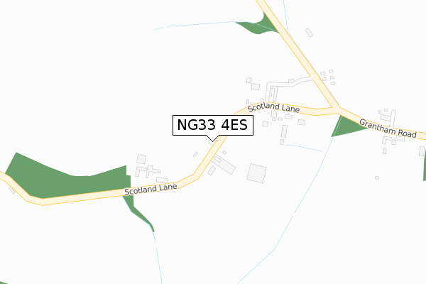 NG33 4ES map - large scale - OS Open Zoomstack (Ordnance Survey)