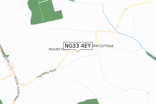 NG33 4EY map - small scale - OS Open Zoomstack (Ordnance Survey)