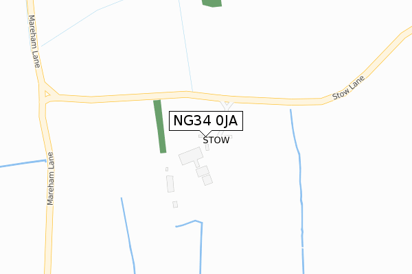 NG34 0JA map - large scale - OS Open Zoomstack (Ordnance Survey)