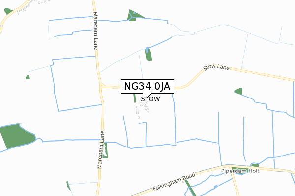 NG34 0JA map - small scale - OS Open Zoomstack (Ordnance Survey) NG34 0JA map - small scale - OS Open Zoomstack (Ordnance Survey)