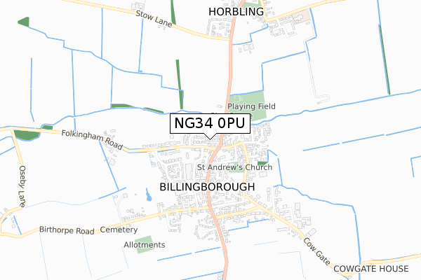 NG34 0PU map - small scale - OS Open Zoomstack (Ordnance Survey) NG34 0PU map - small scale - OS Open Zoomstack (Ordnance Survey)