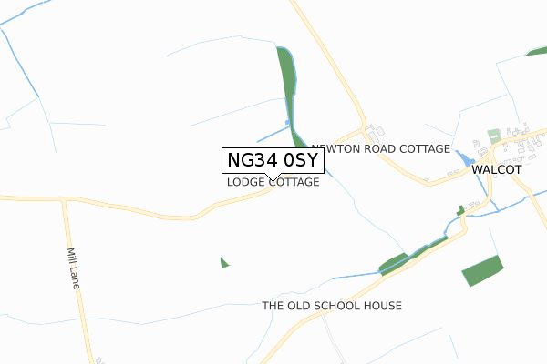 NG34 0SY map - small scale - OS Open Zoomstack (Ordnance Survey)