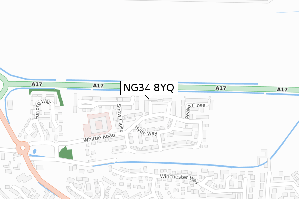 NG34 8YQ map - large scale - OS Open Zoomstack (Ordnance Survey) NG34 8YQ map - large scale - OS Open Zoomstack (Ordnance Survey)