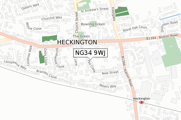 NG34 9WJ map - large scale - OS Open Zoomstack (Ordnance Survey) NG34 9WJ map - large scale - OS Open Zoomstack (Ordnance Survey)