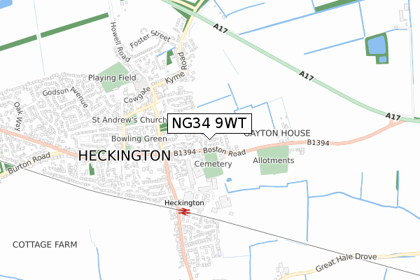 NG34 9WT map - small scale - OS Open Zoomstack (Ordnance Survey) NG34 9WT map - small scale - OS Open Zoomstack (Ordnance Survey)