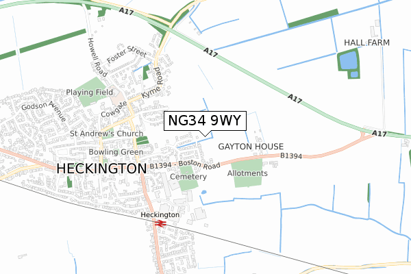NG34 9WY map - small scale - OS Open Zoomstack (Ordnance Survey) NG34 9WY map - small scale - OS Open Zoomstack (Ordnance Survey)