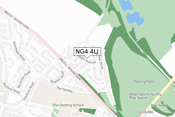 NG4 4LJ map - large scale - OS Open Zoomstack (Ordnance Survey) NG4 4LJ map - large scale - OS Open Zoomstack (Ordnance Survey)