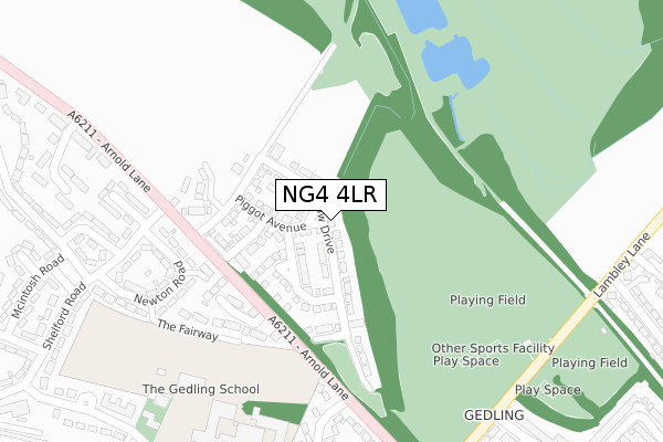 NG4 4LR map - large scale - OS Open Zoomstack (Ordnance Survey)