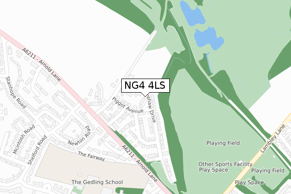 NG4 4LS map - large scale - OS Open Zoomstack (Ordnance Survey)