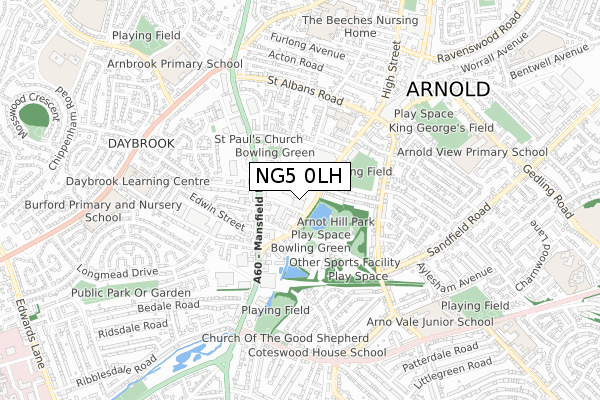 NG5 0LH map - small scale - OS Open Zoomstack (Ordnance Survey) NG5 0LH map - small scale - OS Open Zoomstack (Ordnance Survey)