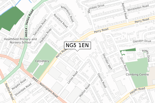 NG5 1EN map - large scale - OS Open Zoomstack (Ordnance Survey)