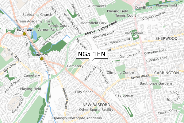 NG5 1EN map - small scale - OS Open Zoomstack (Ordnance Survey) NG5 1EN map - small scale - OS Open Zoomstack (Ordnance Survey)